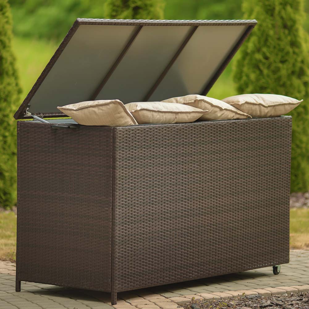 Coffre de rangement de jardin wenge 160 x 70 x 95 cm PATIO